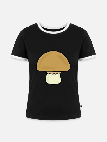 Pilz, Pilze - Frauen Kontrast-T-Shirt - Schwarz/Weiß