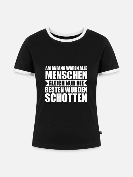 Schottland Schotte Schottisch Geschenk - Frauen Kontrast-T-Shirt - Schwarz/Weiß