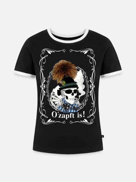 Bayern skull - Frauen Kontrast-T-Shirt - Schwarz/Weiß