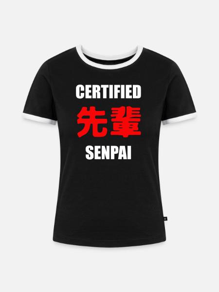 Senpai - Frauen Kontrast-T-Shirt - Schwarz/Weiß