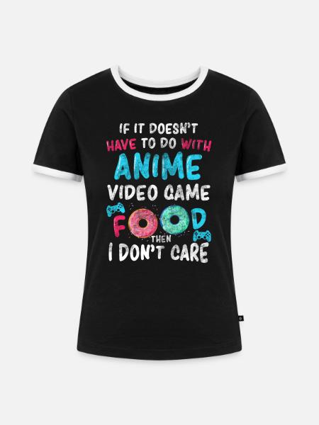Anime - Frauen Kontrast-T-Shirt - Schwarz/Weiß