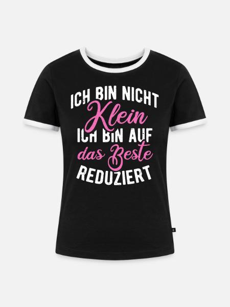 Ich bin nicht klein - Frauen Kontrast-T-Shirt - Schwarz/Weiß