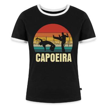 Capoeira Herzschlag - Frauen Kontrast-T-Shirt - Schwarz/Weiß - Vorne - Selfina (174cm)