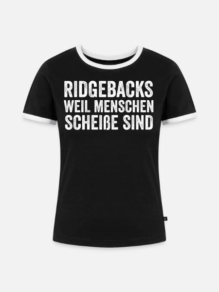 Rhodesian Ridgeback - Frauen Kontrast-T-Shirt - Schwarz/Weiß