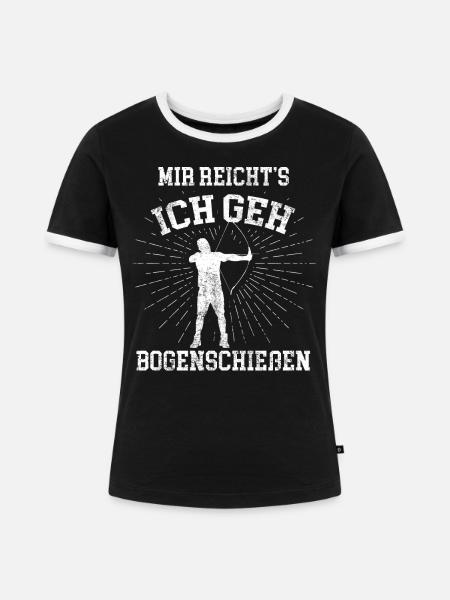 Bogenschießen Langbogen - Frauen Kontrast-T-Shirt - Schwarz/Weiß