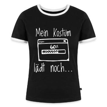 Mein Kostüm lädt noch lustiges Kostüm Karneval - Frauen Kontrast-T-Shirt - Schwarz/Weiß - Vorne - Selfina (174cm)