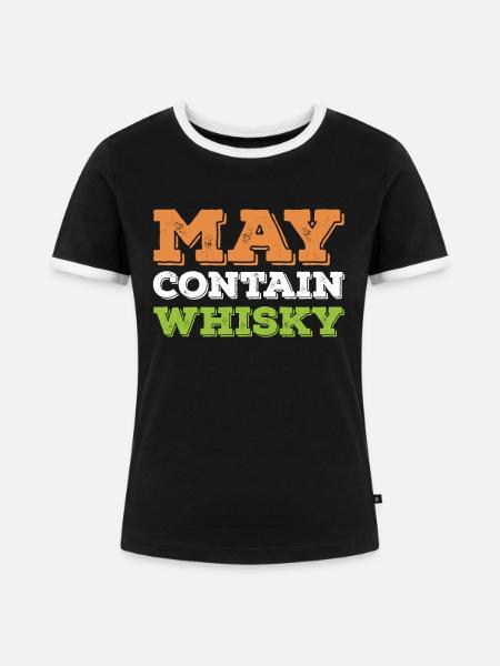 May Contain Whisky - Frauen Kontrast-T-Shirt - Schwarz/Weiß