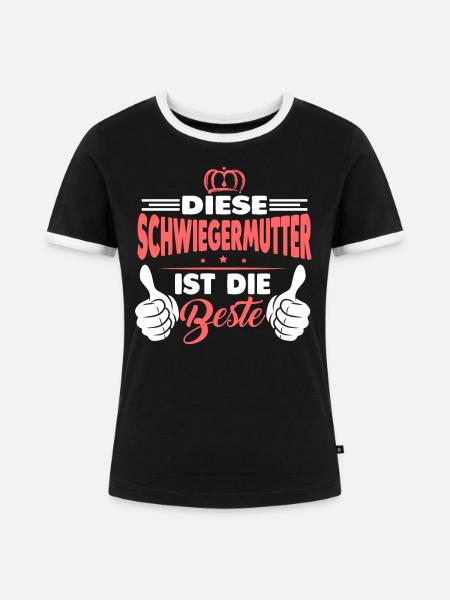 Beste Schwiegermutter Geschenk - Frauen Kontrast-T-Shirt - Schwarz/Weiß