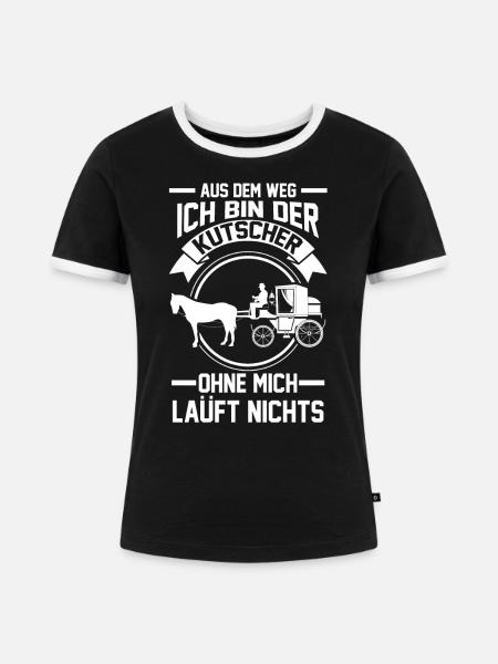 Kutscher Pferdekutsche Kutsche Pferde - Frauen Kontrast-T-Shirt - Schwarz/Weiß