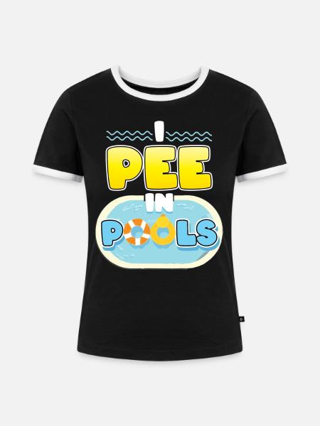 Ich pinkle in Pools - Frauen Kontrast-T-Shirt - Schwarz/Weiß