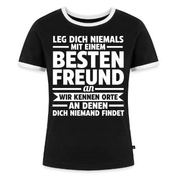 Bester Freund - Frauen Kontrast-T-Shirt - Schwarz/Weiß - Vorne - Selfina (174cm)