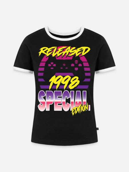 Released 1998 Special Edition - Frauen Kontrast-T-Shirt - Schwarz/Weiß