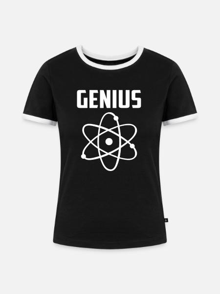 Genius - Frauen Kontrast-T-Shirt - Schwarz/Weiß