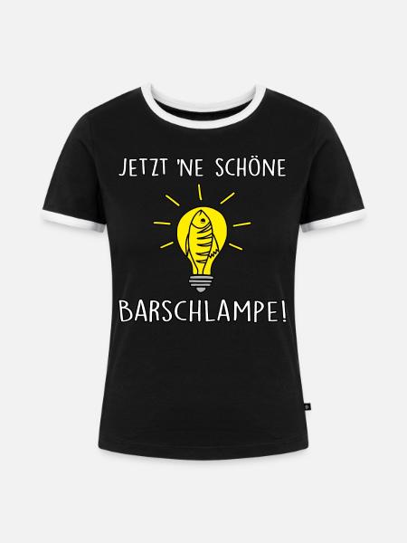 Barschlampe - Frauen Kontrast-T-Shirt - Schwarz/Weiß