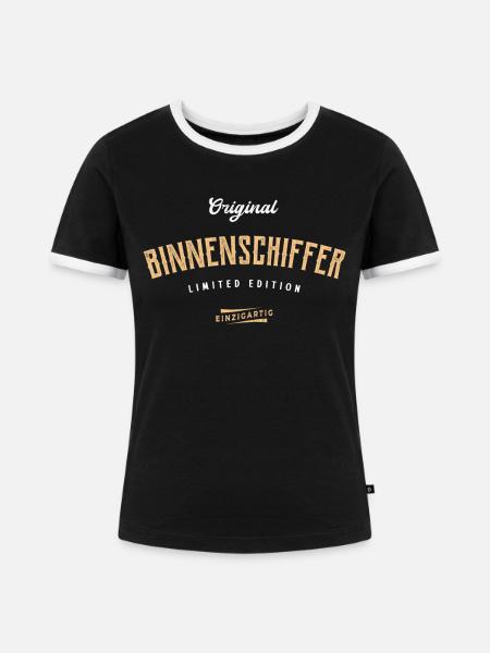 Binnenschiffer Limited Edition - Frauen Kontrast-T-Shirt - Schwarz/Weiß