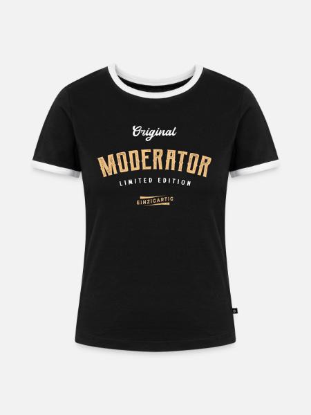 Moderator Limited Edition - Frauen Kontrast-T-Shirt - Schwarz/Weiß