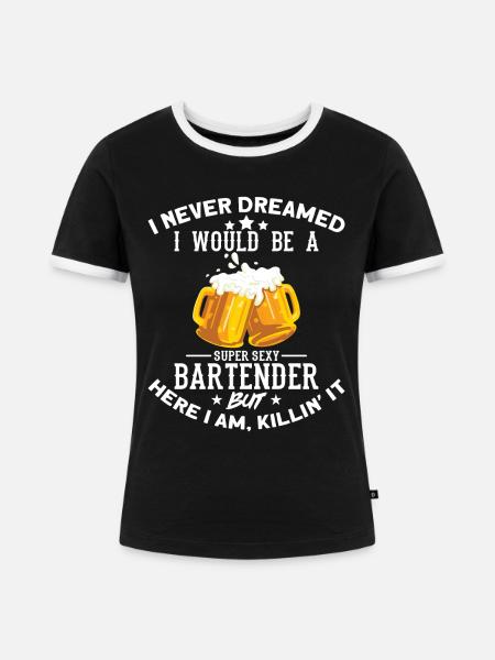 Bartender - Barkeeper - Frauen Kontrast-T-Shirt - Schwarz/Weiß