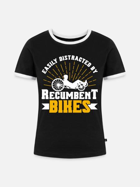 Liegerad Liegeradfahrer Radfahrer - Frauen Kontrast-T-Shirt - Schwarz/Weiß