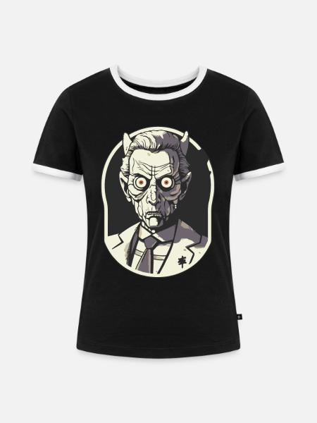 Der Direktor der Albträume - Frauen Kontrast-T-Shirt - Schwarz/Weiß