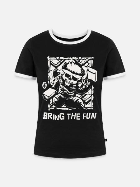 Bring den Spaß mit - Frauen Kontrast-T-Shirt - Schwarz/Weiß