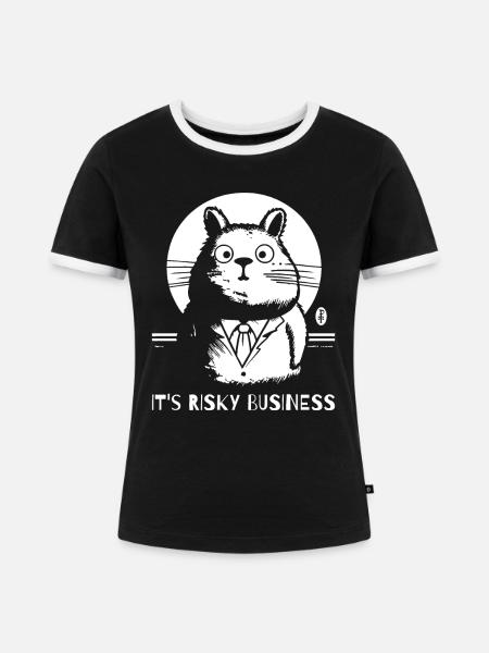 Gefährliches Geschäft, Hamster - Frauen Kontrast-T-Shirt - Schwarz/Weiß