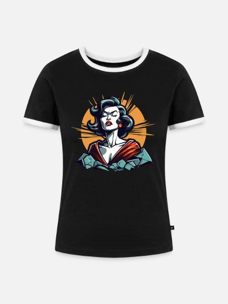 Strenge Mutter Natur - Frauen Kontrast-T-Shirt - Schwarz/Weiß