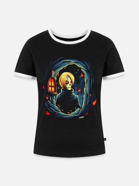 Dämonen sind auch Menschen - Frauen Kontrast-T-Shirt - Schwarz/Weiß