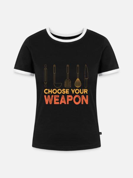 Koch Kochen Spruch Geschenkidee - Frauen Kontrast-T-Shirt - Schwarz/Weiß