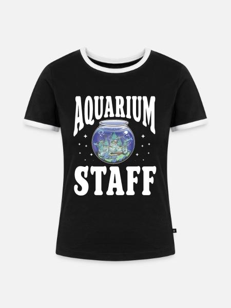 Aquarium Fish Tank Aquarist - Frauen Kontrast-T-Shirt - Schwarz/Weiß