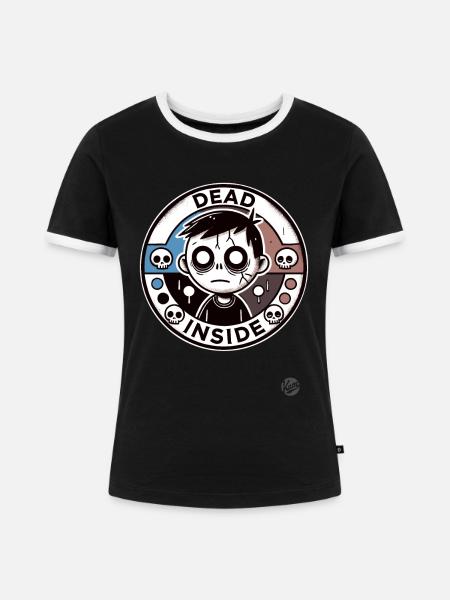 Zombie-Junge: Innerlich tot - Frauen Kontrast-T-Shirt - Schwarz/Weiß