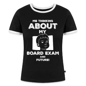 Medizin Studium Mediziner Geschenk - Frauen Kontrast-T-Shirt - Schwarz/Weiß - Vorne - Selfina (174cm)
