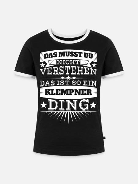 Klempner - Frauen Kontrast-T-Shirt - Schwarz/Weiß
