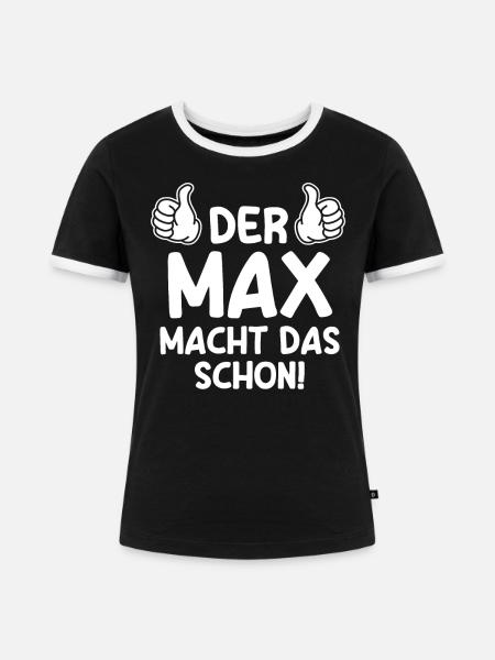 Max - Frauen Kontrast-T-Shirt - Schwarz/Weiß