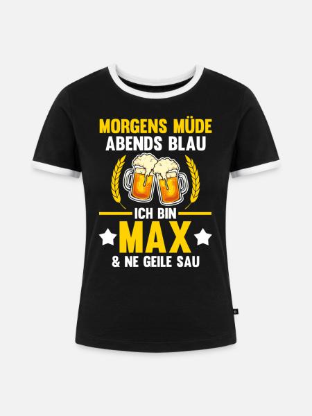Max - Frauen Kontrast-T-Shirt - Schwarz/Weiß