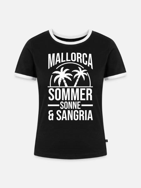 Party Urlaub Mallorca - Frauen Kontrast-T-Shirt - Schwarz/Weiß
