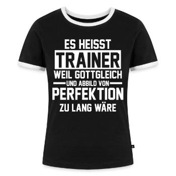 Sportmannschaft Trainer - Frauen Kontrast-T-Shirt - Schwarz/Weiß - Vorne - Selfina (174cm)