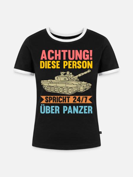 Panzerfahrer Soldat Panzer - Frauen Kontrast-T-Shirt - Schwarz/Weiß