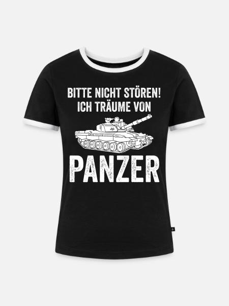 Panzerfahrer Soldat Panzer - Frauen Kontrast-T-Shirt - Schwarz/Weiß