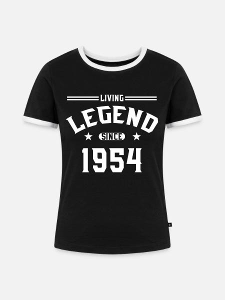 Lebende Legende seit 1954 - Frauen Kontrast-T-Shirt - Schwarz/Weiß
