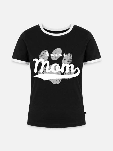 Savannah Mom - Frauen Kontrast-T-Shirt - Schwarz/Weiß