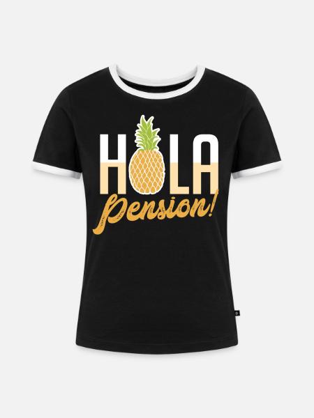 Pension Ruhestand - Frauen Kontrast-T-Shirt - Schwarz/Weiß
