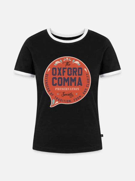 DAS OXFORD-KOMMA - Frauen Kontrast-T-Shirt - Schwarz/Weiß