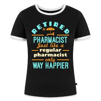 Apotheker im Ruhestand Apotheke Pharm.D Ruhestand Weg - Frauen Kontrast-T-Shirt - Schwarz/Weiß - Vorne - Selfina (174cm)