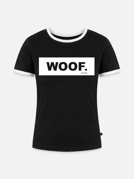 WOOF urban.dog White - Frauen Kontrast-T-Shirt - Schwarz/Weiß