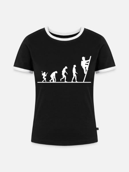 Evolution Feuerwehr Shirt - Frauen Kontrast-T-Shirt - Schwarz/Weiß