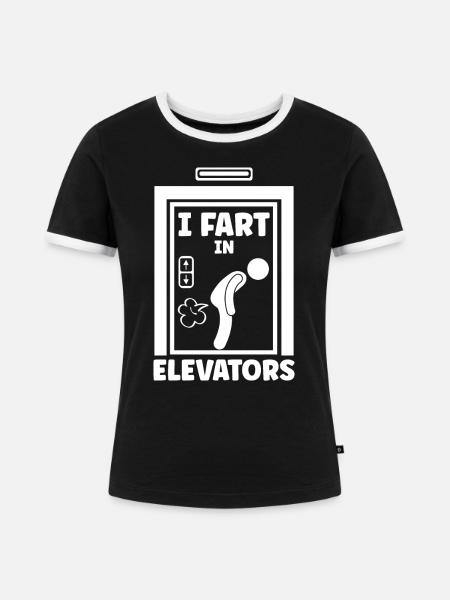 I Fart In Elevators - Frauen Kontrast-T-Shirt - Schwarz/Weiß