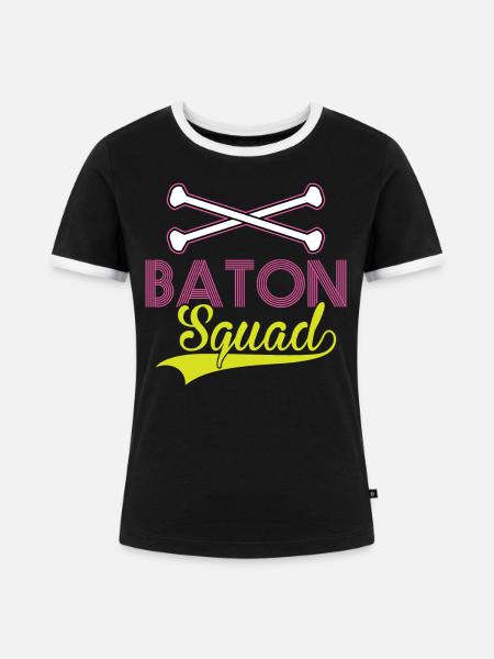 Baton Squad - Baton Twirler - Frauen Kontrast-T-Shirt - Schwarz/Weiß