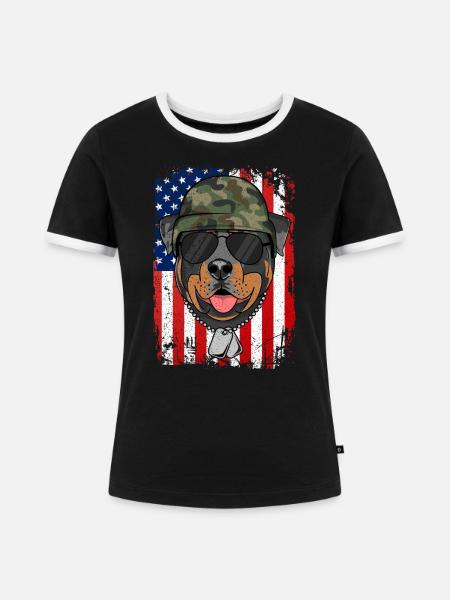 ROTTWEILER - Frauen Kontrast-T-Shirt - Schwarz/Weiß