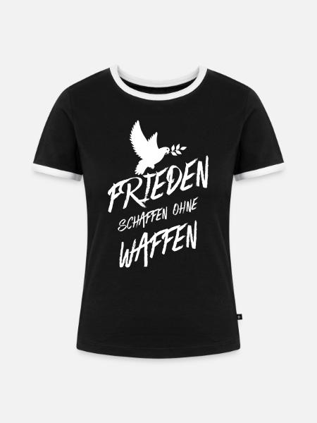 Frieden schaffen - Frauen Kontrast-T-Shirt - Schwarz/Weiß