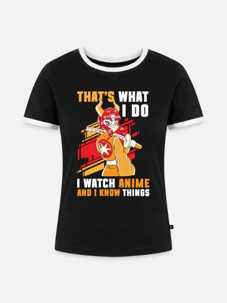 Anime Japan Kunst Nerd - Frauen Kontrast-T-Shirt - Schwarz/Weiß